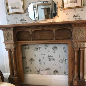 Pitch pine fire surround