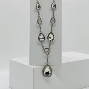 Teardrop Crystal Blue Necklace