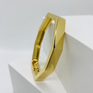 hexagon spring back gold plated bracelet