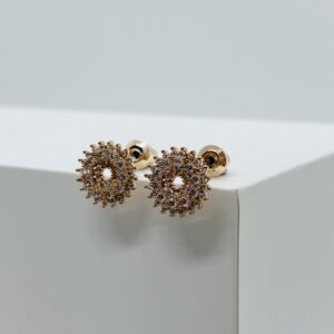 Rose gold plated Cubic Zorconia studs