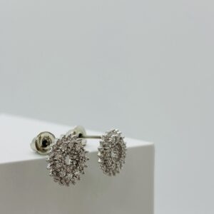 White gold plated Cubic Zorconia studs