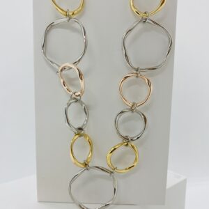 silver n gold plated large link chain necklace